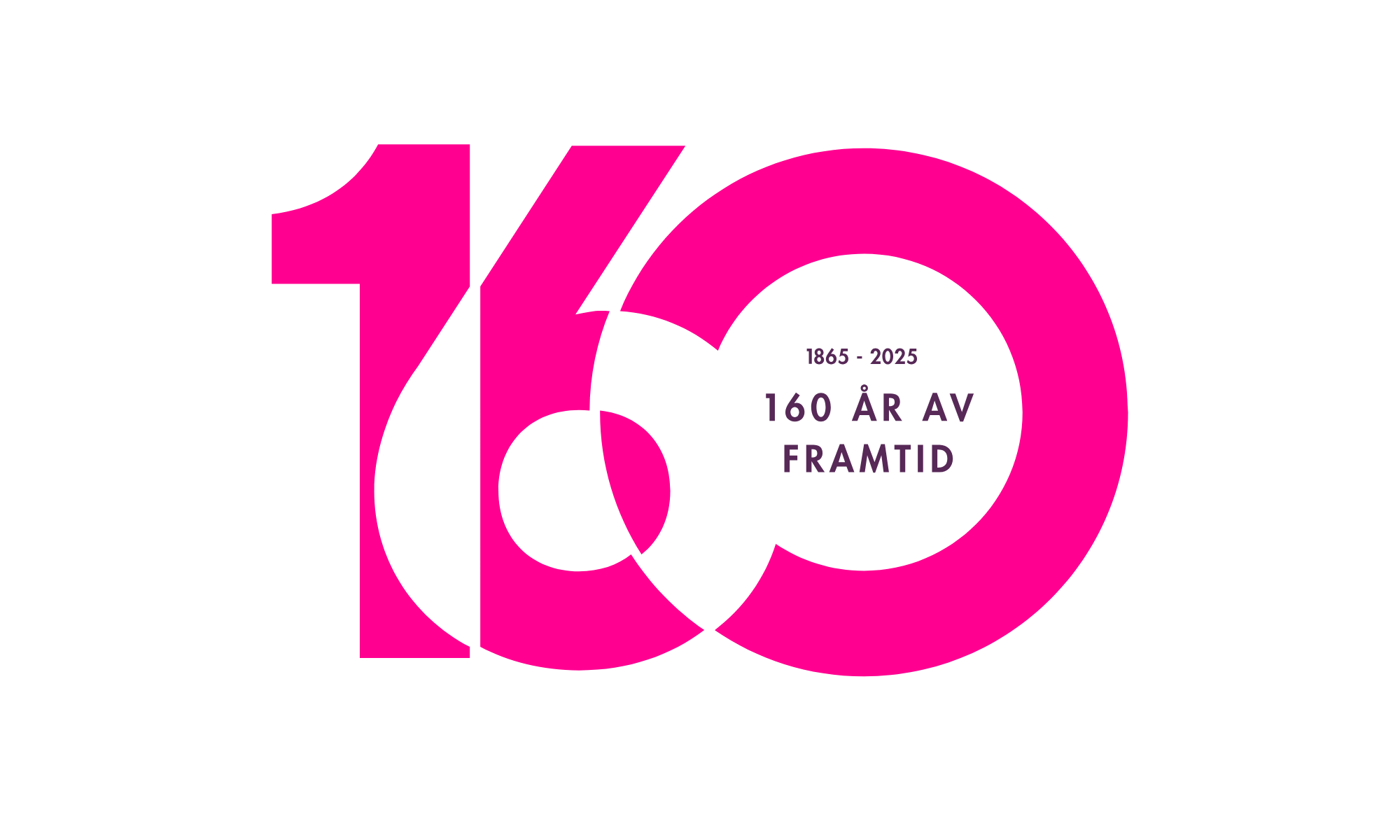 Logotyp 160-årsjubileum 160 år i ceris färg