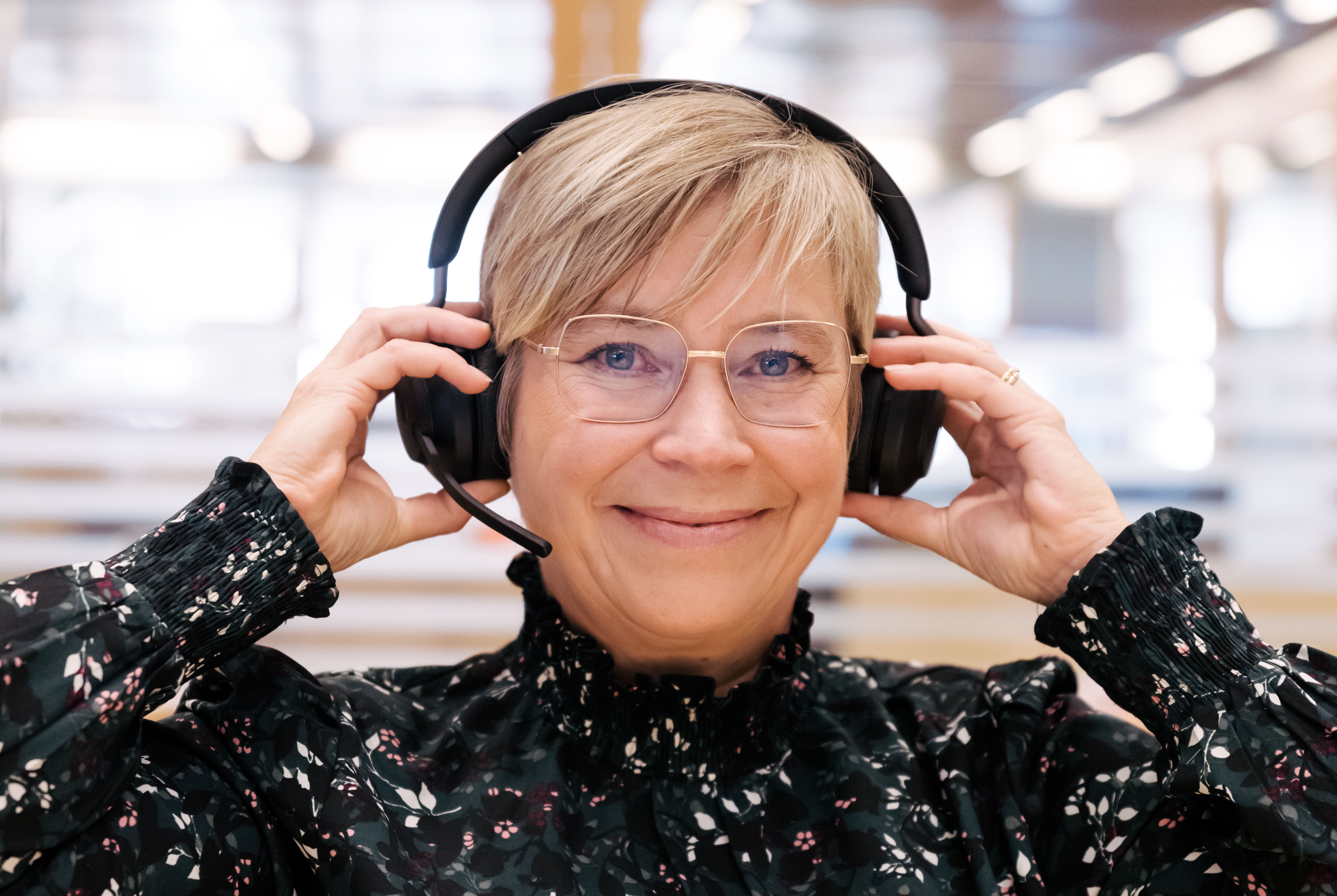 Woman with headphones