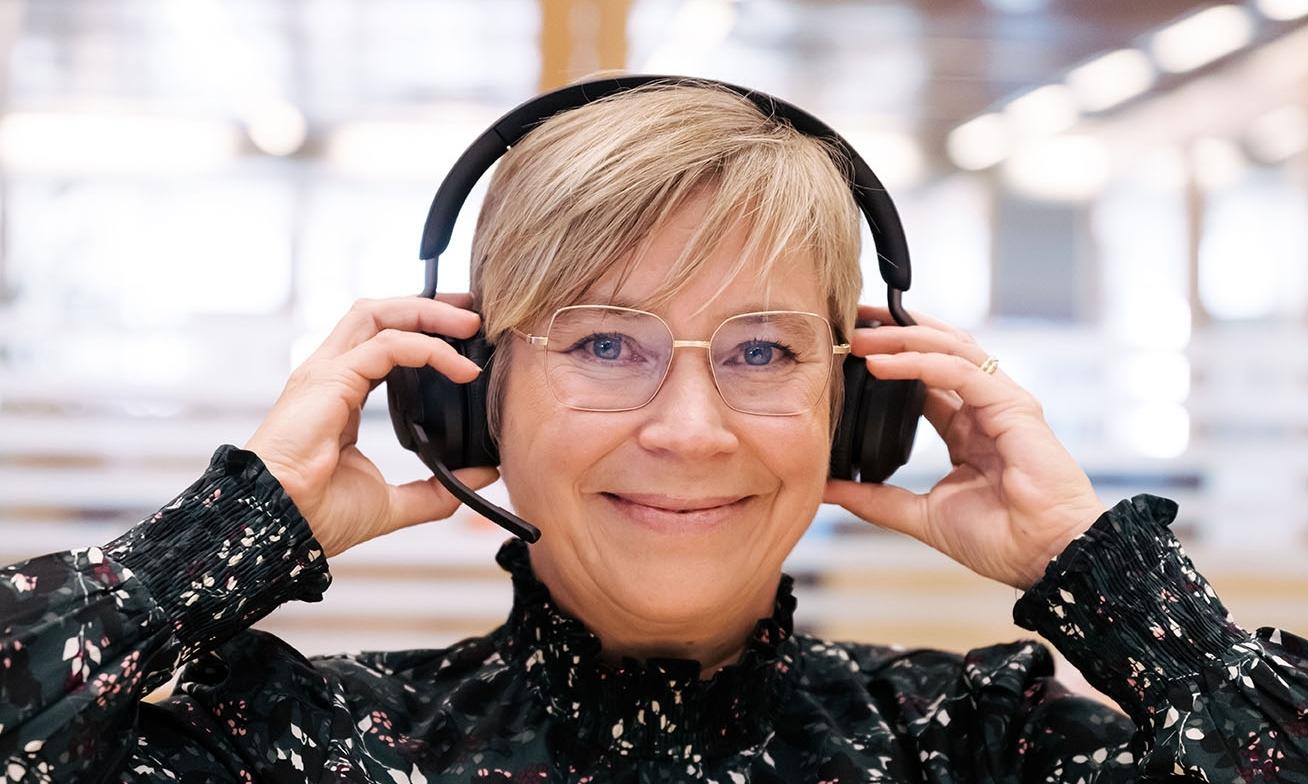 Woman with headphones